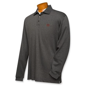 Auburn Tigers B&T CB DryTec LS Championship Polo - Charcoal